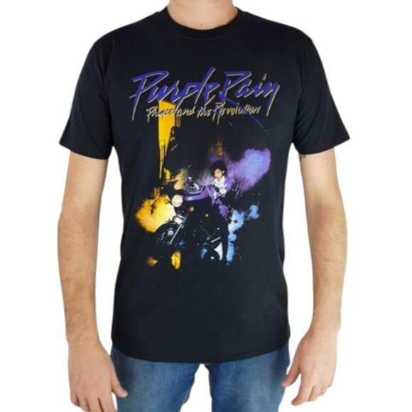 Prince black Purple Rain unisex T-shirt size M - Picture 1 of 5